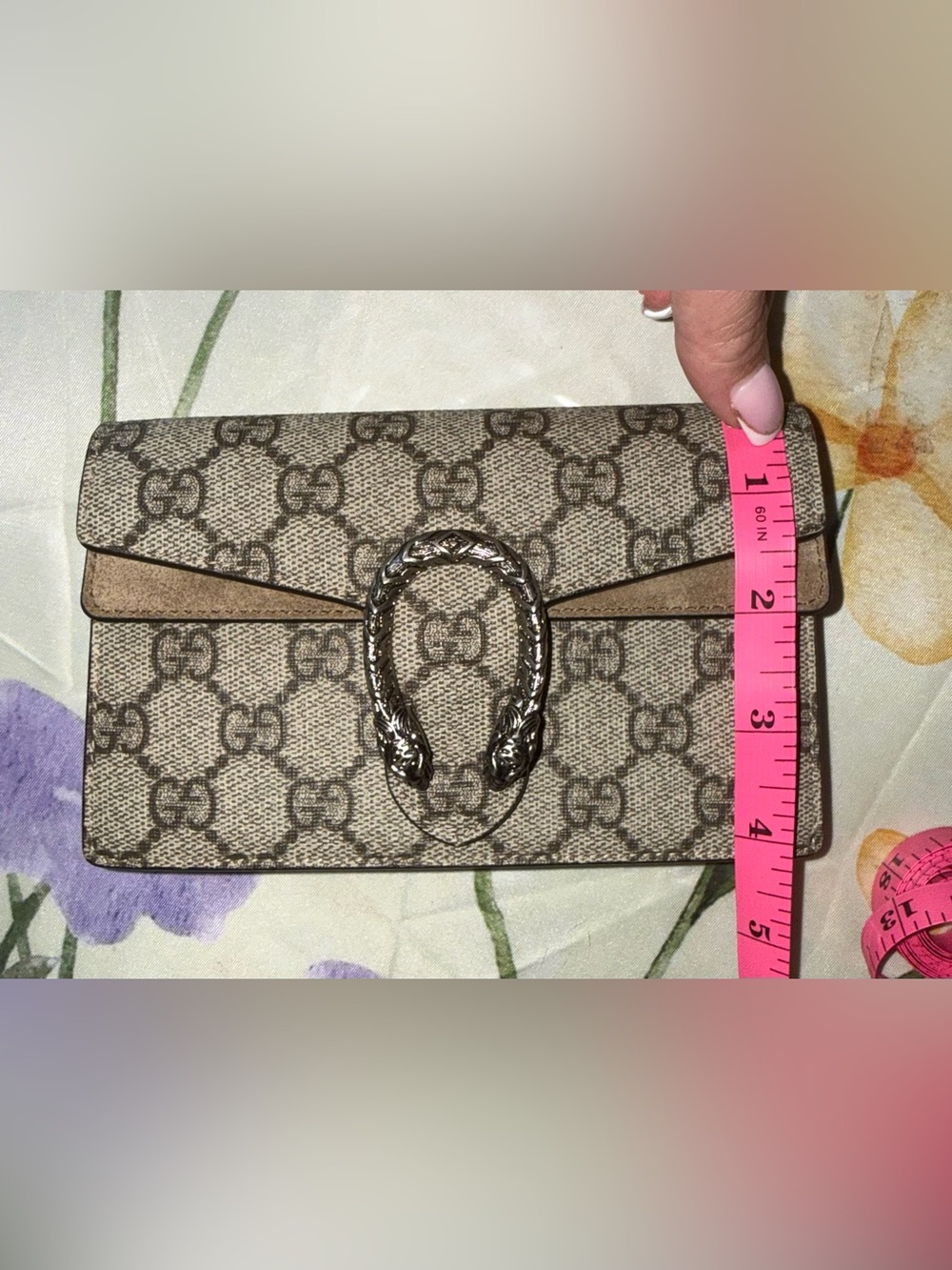 Gucci Beige GG Supreme Dionysus Mini Shoulder Bag with Silver - tone Hardware - Picture 12 of 12